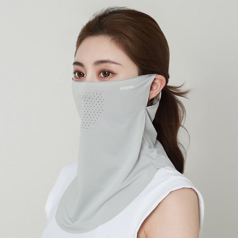 오제로 자외선 차단 햇빛 가리개 쿨 스포츠 골프 마스크1+1+1, 그레이, 1세트