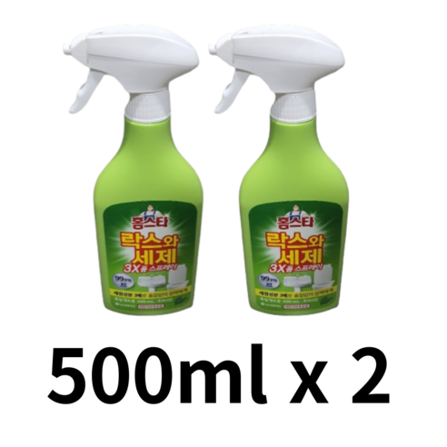 홈스타 락스와세제 3X 폼 스프레이 후레쉬, 500ml, 2개