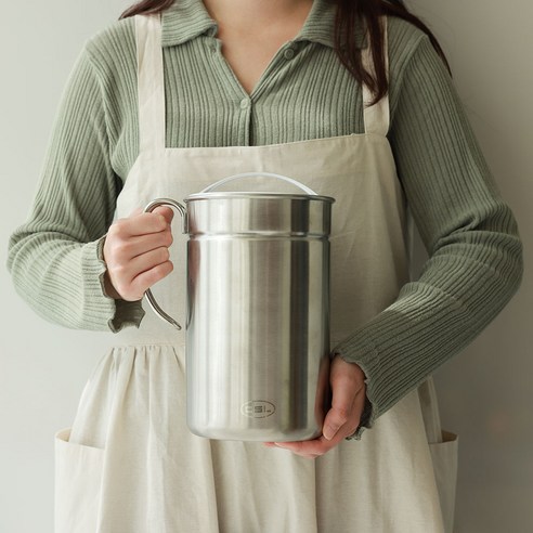 튤리 스텐음식물통 진공 음식물쓰레기통 음쓰통 3L + 롤백비닐 15매, 화이트