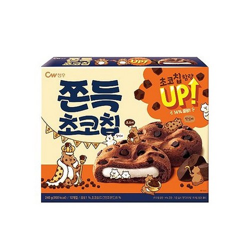 청우식품 쫀득초코칩, 240g, 8개