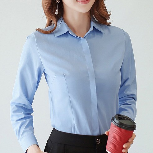 면접에서 완벽한 스타일을 위한 다양한 옵션을 제공하는 긴팔 셔츠 여성 남방 블라우스