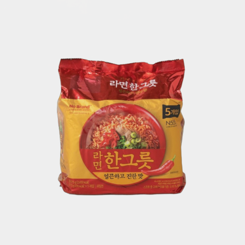 노브랜드 라면한그릇얼큰한맛 5입 x 4봉지