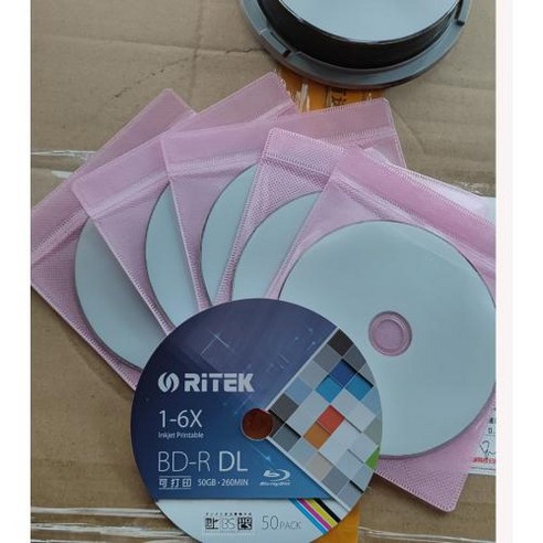 10 개갑 BDR 50G RITEK BDR 16X 50GB BDR 디스크 Printable Blueray BDR Blank Disc 100 Ritek 대만