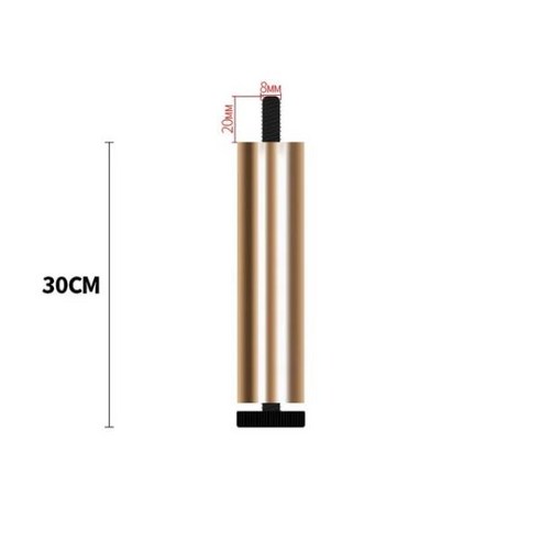 14세이상 두꺼운 알루미늄 합금 가구 발 충격 흡수 조절 가능한 캐비닛 테이블 소파 침대 TV 다리 1 개, 24 Gold 30cm, 1개