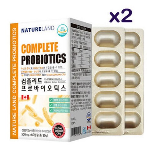 네이처랜드 컴플리트 프로바이오틱스 500mg x 60캡슐X 2개 (4개월분)