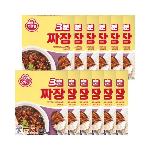 오뚜기 3분짜장, 200g, 12개