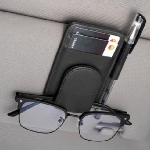 리빙킹 차량 선글라스 안경 거치 보관 자석 클립, 블랙, 1개