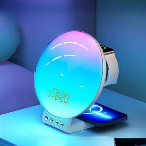 인공태양알람시계 새벽기상 해뜨는 미라클모닝 수면등 디지털 일몰, C. 하프 스크린 APP 제어형