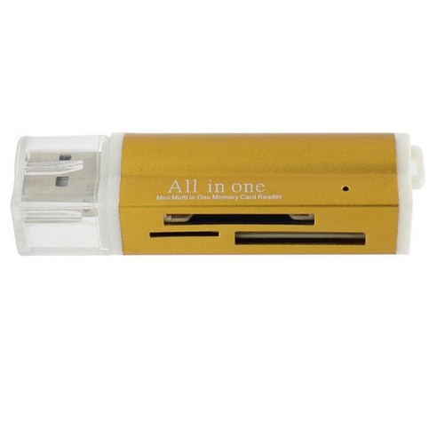 SDHC TF MS M2 카드를 위한 1개의 USB 카드 판독기 다 메모리 카드 판독기에서 모두, 설명, 황금, 설명