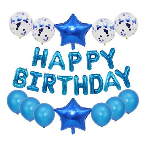 GAM 이벤트 파티 풍선 세트 생일파티 파티용품 생일파티세트 생일풍선 생일파티용품, 심플블링-메탈블루