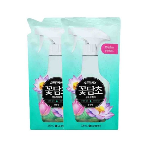 샤프란 꽃담초 섬유탈취제 연꽃향 리필, 320ml, 2개