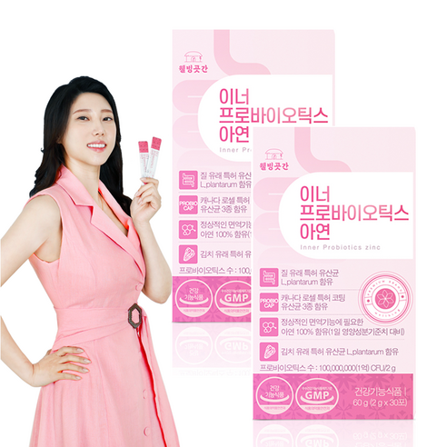 웰빙곳간 이너 프로바이오틱스 아연 30p, 60g, 2개