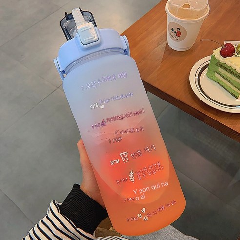 MEIISEO대용량 스포츠 물통 다기능 물병 휴대용 스포츠 물통 대용량 보온병, blue-2000ml