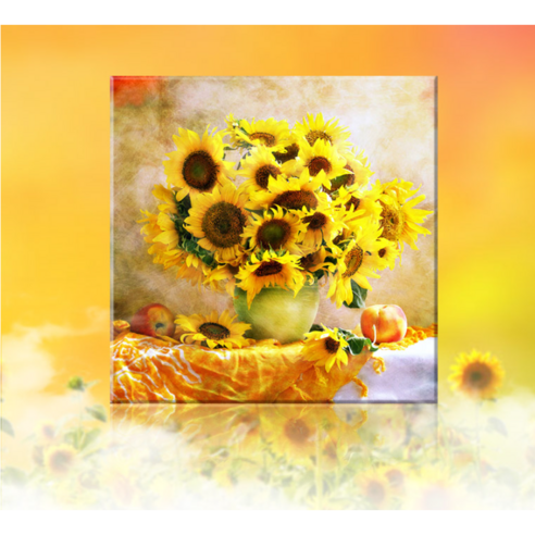 DIY 보석 십자수 해바라기 다이아몬드 그림, 프레임리스-70*70cm
