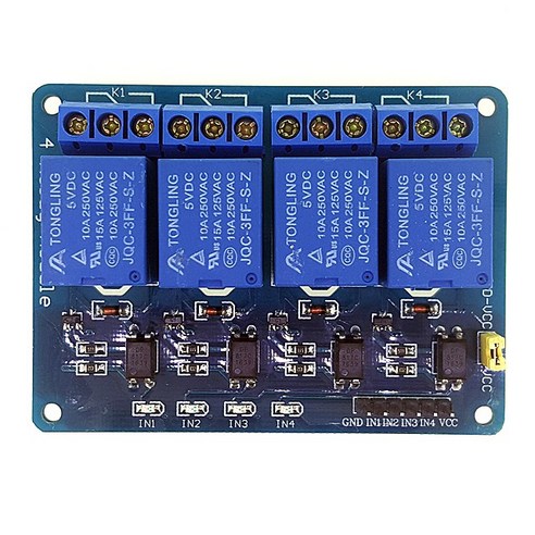 아두이노 4채널 릴레이 모듈 arduino Optocoupler Relay Module RELAY-MODULE-4CH, 1개 아두이노압력센서