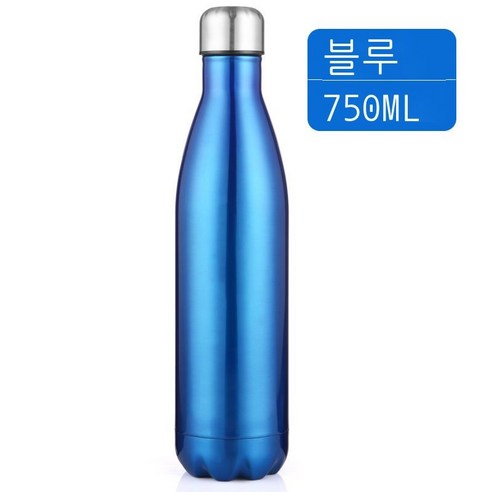 보온컵 이중운동 주전자병 304 스테인리스강 볼링컵, 라이트 딥 블루 750ML, .
