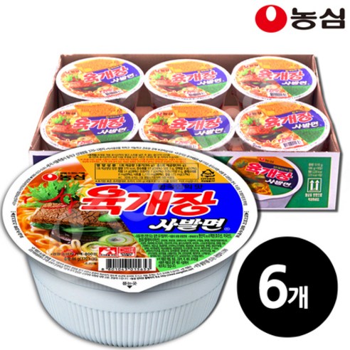 농심 육개장사발면 86g 6개입, 6개