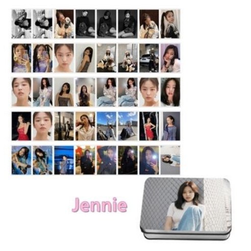 블랙핑크 멤버 개인 지수 제니 로제 리사 셀카 포토카드 40장+틴케이스 16종 세트 모음, 제니2