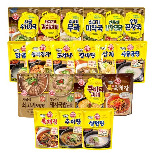 오뚜기 쇠고기미역국 옛날사골곰탕 육개장 돼지국밥 갈비탕 설렁탕 김치찌개 즉석국 간편국, 21.오뚜기 옛날 설렁탕 500g, 500g, 1개