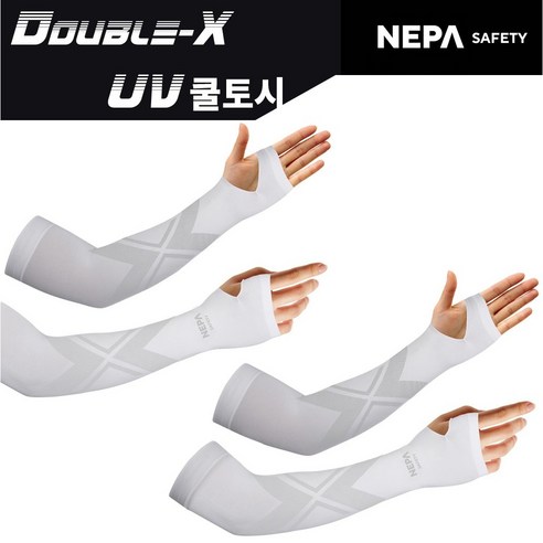 네파 NEPA 1+1 손등형 UV차단 팔토시 쿨토시 심리스 골프 자전거 낚시 등산 블랙 화이트, 화이트+화이트, 2개