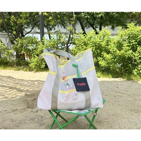 오누하임+ 컬러링 메쉬 비치백 매쉬 물놀이 망사 숄더백 다용도 비치 가방