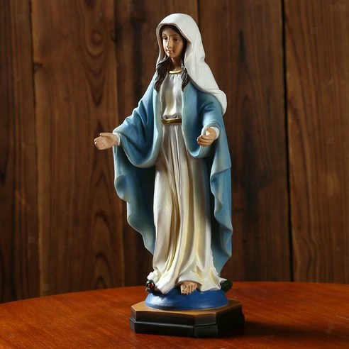 수지 성모 마리아 동상 수제 종교 선물 크리스마스 홈 장식, 하나, 보여진 바와 같이