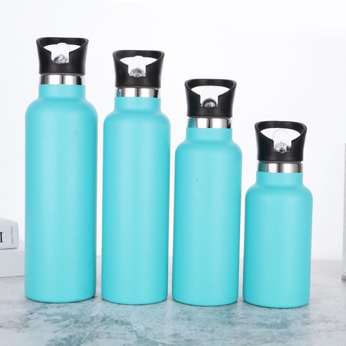 ZZJJC 304 스테인리스 스틸 아웃도어 스포츠 주전자 500ml, 350ml, 랩 인젝션 블루에 노란 광 커버를 매치하다.