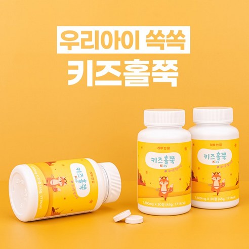 우리아이쏙쏙 "키즈홀쭉(30정)" 숙지황 홍화씨 차전자피분말 함유, 4개, 30정
