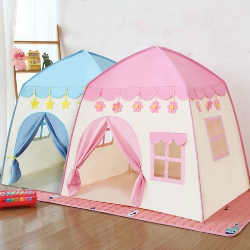 핑크색 플레이 하우스 텐트 싱글하우스