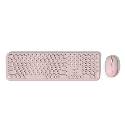 로이체 펜타그래프 무선 키보드 마우스 콤보 세트 RMK-5600 저소음 클릭 슬림 디자인, 일반형, 핑크, RMK-5600-PK
