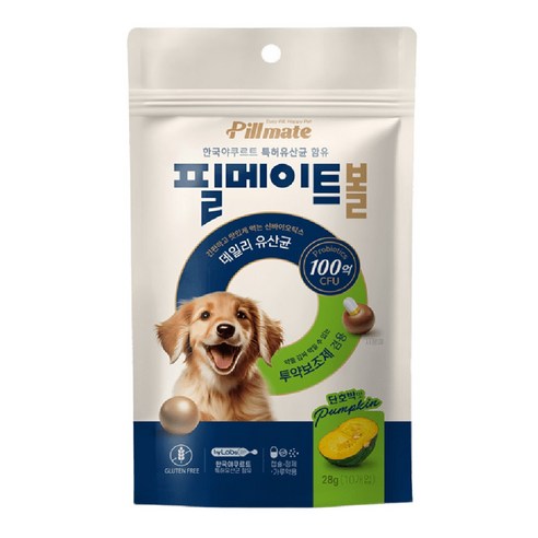 필메이트볼 강아지 투약보조제 반려견 유산균 투약보조 글루텐프리, 1팩, 28g, 단호박맛
