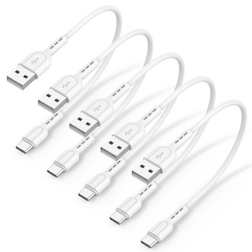 수피 USB-A TO C타입 고속충전 짧은 숏 케이블 S12C, 5개, 화이트, 20cm