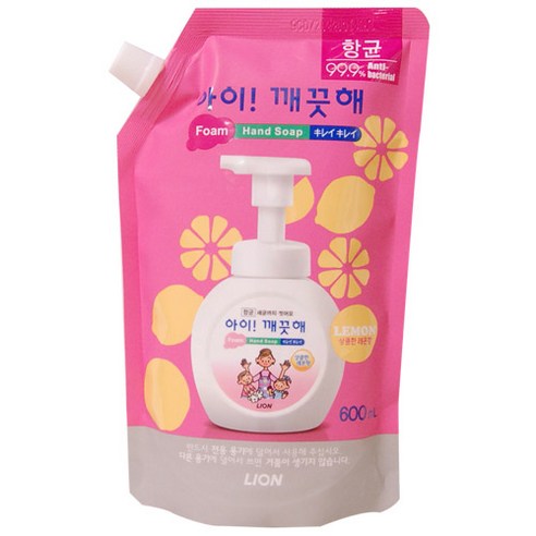 아이깨끗해 핸드워시 레몬 600ml, 1개