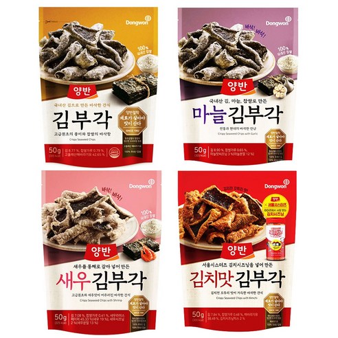 동원 양반 김부각 (오리지널+마늘+새우+김치맛), 2세트, 200g