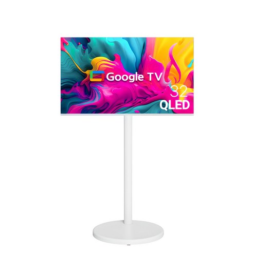 무빙큐빅스 스마트 32인치 FHD QLED 삼탠바이미 화이트에디션 스탠딩 이동식 TV 삼텐바이미 중소바이미, 고객직접설치, 스탠드형, GTCX320QFHD, 81cm/32인치