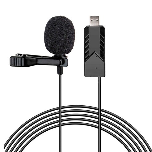 Xzante USB 마이크 라발리에 무지향성 커패시터 플러그 앤 플레이 컴퓨터 노트북 팟캐스트 인터뷰, 검은 색