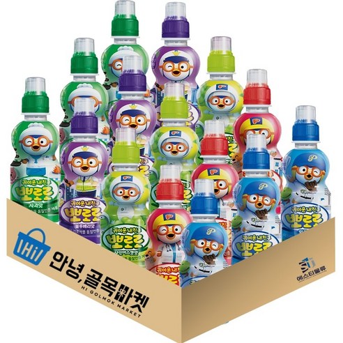 [안녕골목마켓] 팔도 뽀로로5종세트_밀크3개+딸기3개+사과3개+블루베리3개+샤인머스캣3개, 딸기3/밀크3/블루베리3/샤인3/사과3, 1세트