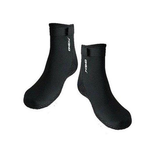 핀삭스 SWROW 남녀공용 다이빙 네오프렌 비치 두꺼운 겨울 따뜻한 미끄럼 방지 산호 스노클링 3mm, 2.Black - S 38-39