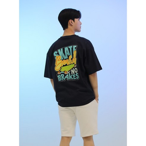 L~6XL 스케이트보드 반팔티셔츠 오버핏 기본핏 빅사이즈