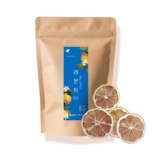 맥그로우앤마리 저온 제습 건조 레몬 슬라이스칩 레몬차, 2개, 50g