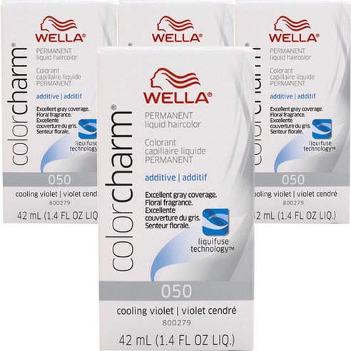 웰라 컬러참 퍼머넌트 리퀴드 헤어컬러 42ml, 50 Cooling Violet, 4개