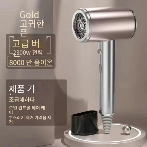 헤어 드라이어 가정용 음소거 고출력 냉온수 음이온 항온 헤어 케어 속건 헤어 드라이어, 은