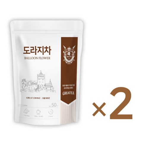 Greatea 그래이티 국산 도라지 차 50티백, 2개, 50개입, 1g