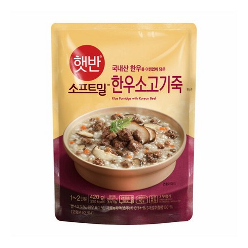 비비고 한우 소고기죽, 420g, 21개