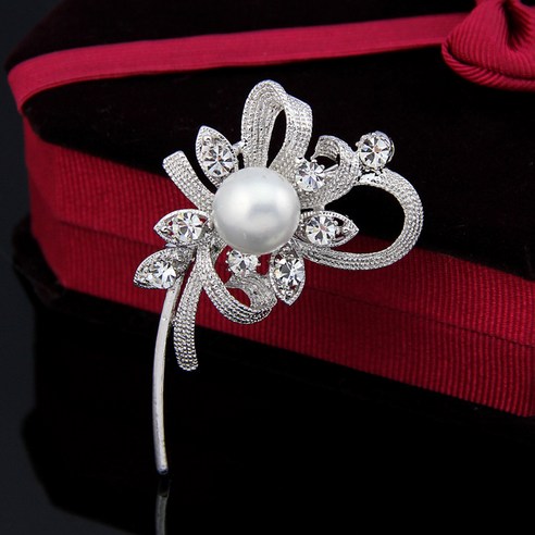 KORELAN 웨딩 신부 코사지 의 꽃 다이아몬드 박힌 합금 브로치 꽃 브로치 직접