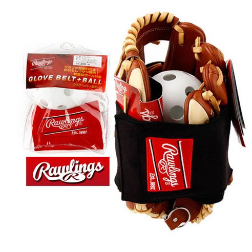 [롤링스] RAWLINGS 야구 글러브 밴드 세트 (벨트+공)EAOL5S09, 레드