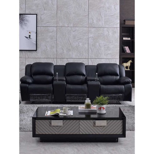 리클라이너소파 3인용 윙체어 암체어 소가죽 전동, 1개, 3인용 티컵 2개위치 전동 최고소가죽