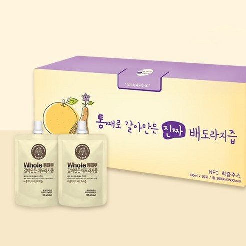 통째로 갈아만든 국내산 배도라지즙 (스파우트) 100ml x 30개입, 1개, 3L