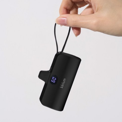 끼움 5000mAh LED 2in1 고속충전 도킹형 3XL 보조배터리 기내반입 가능, 8핀 메인(C타입 서브) 핑크