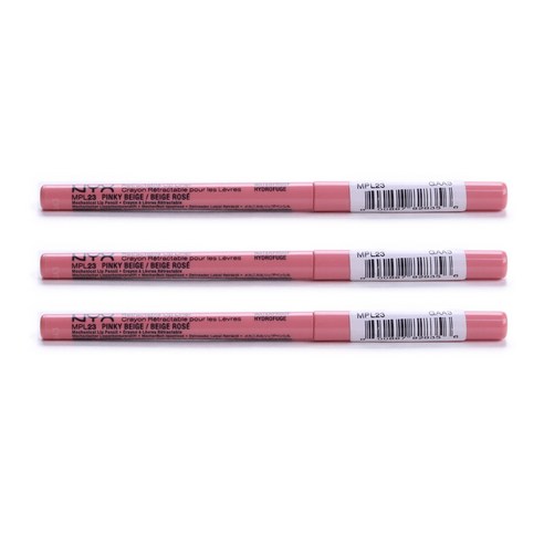 엔와이엑스 리트렉터블 립 라이너 0.28g, Pinky Beige, 3개